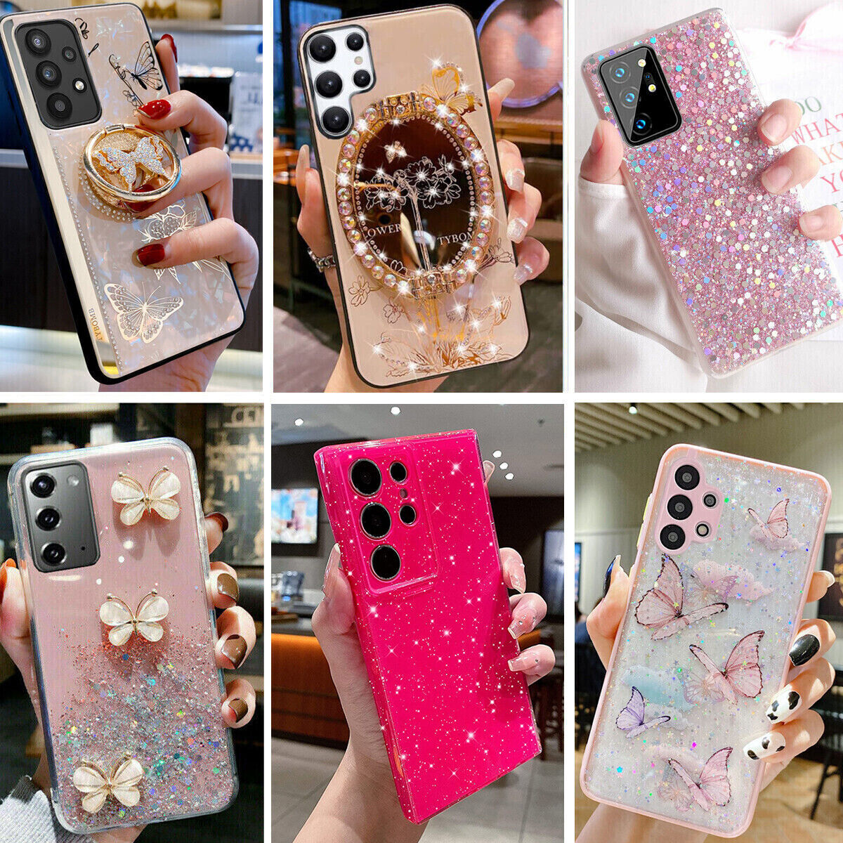 For Samsung Galaxy A55 A54 A14 A13 A15 Phone Case Glitter Shockproof Girl Cover