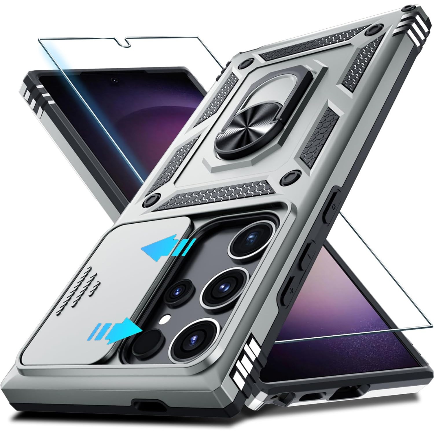 For Samsung Galaxy S26 Ultra Case /S26/S26 Plus Phone Cover + Tempered Glass