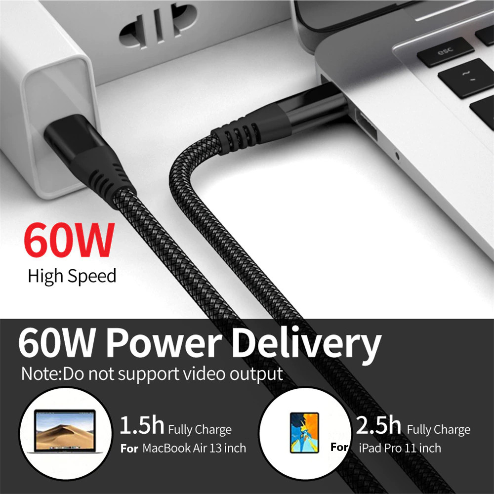 3/6/10FT Lot 60W Braided USB C Type-C Fast Charging Data SYNC Charger Cable Cord