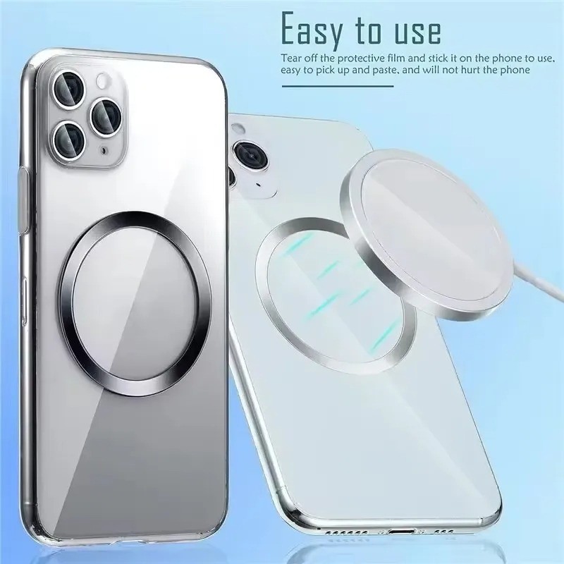 Universal Magnetic Metal Plate Ring for iPhone Samsung MagSafe Wireless Charger
