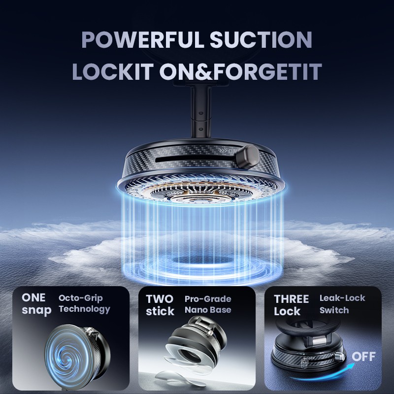 360° Adjustable Magnetic Vacuum Suction Cup Car Phone Holder Mount for MagSafe
