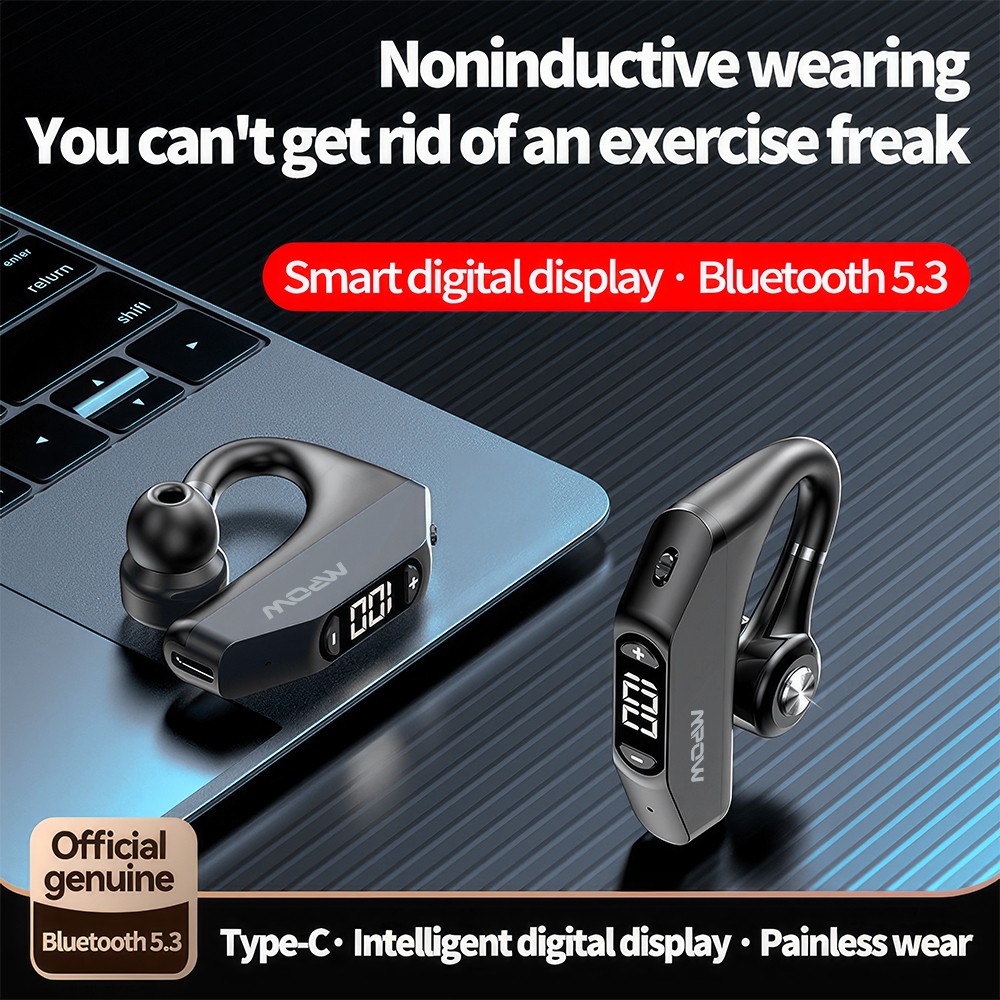 Mpow Single Bluetooth 5.3 Headsets Open-Ear Sports Earbud for Running/Driving US