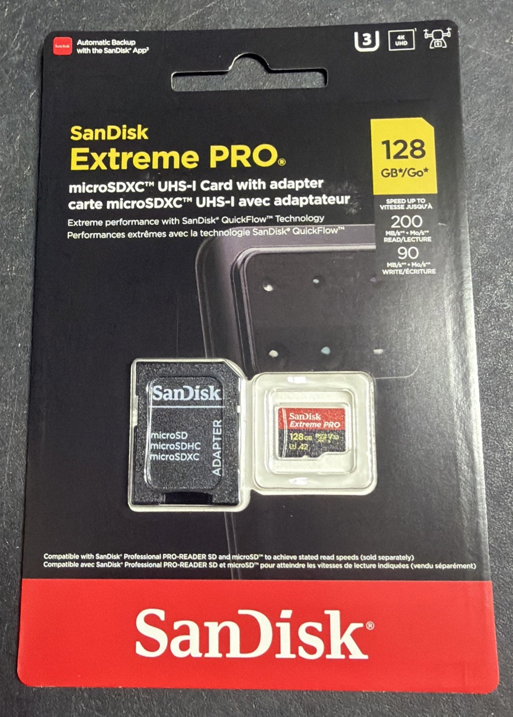 Sandisk 128GB Extreme Pro UHS-I Micro SD Up to 200MB/s Read 90MB/s