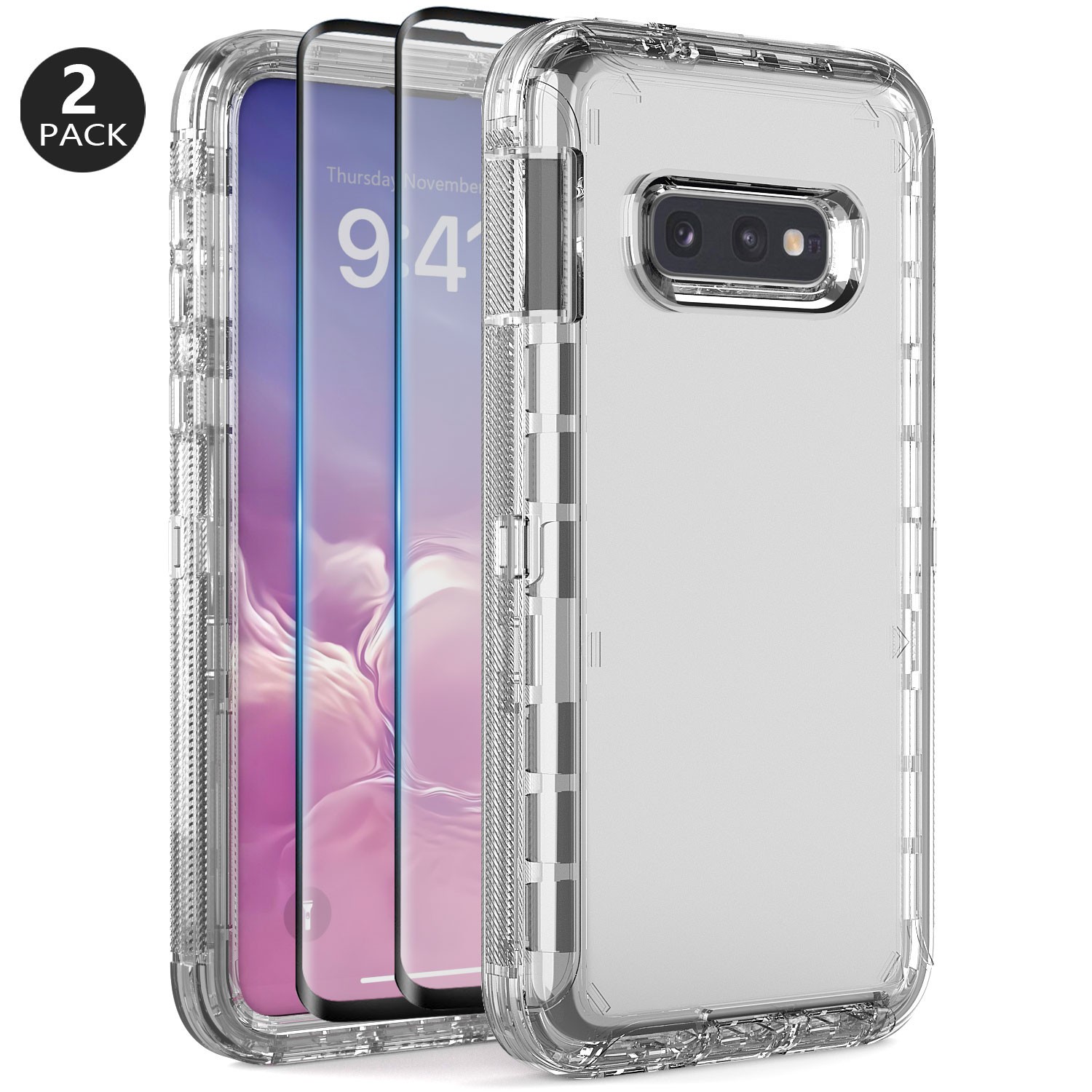 For Samsung Galaxy S10 S10+ S10e Clear Case Rugged Cover /Glass Screen Protector