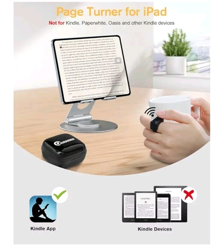 ADZERD 5.O TikTok Ring Camera Video Remote Control Kindle App Page Turner