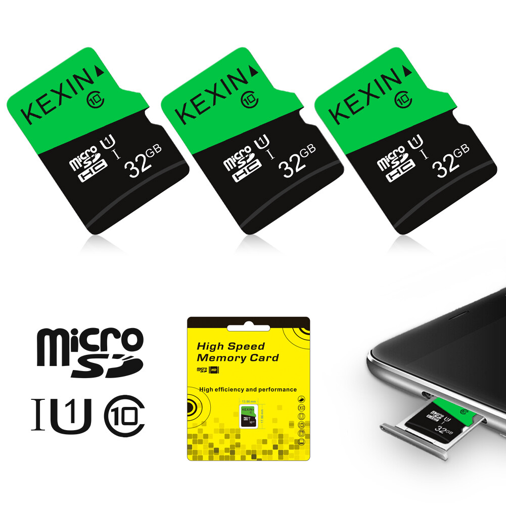 Kexin Ultra Micro SD Card 3 Pack 32GB Micro SDHC Class 10 TF Cards+ Free adapter