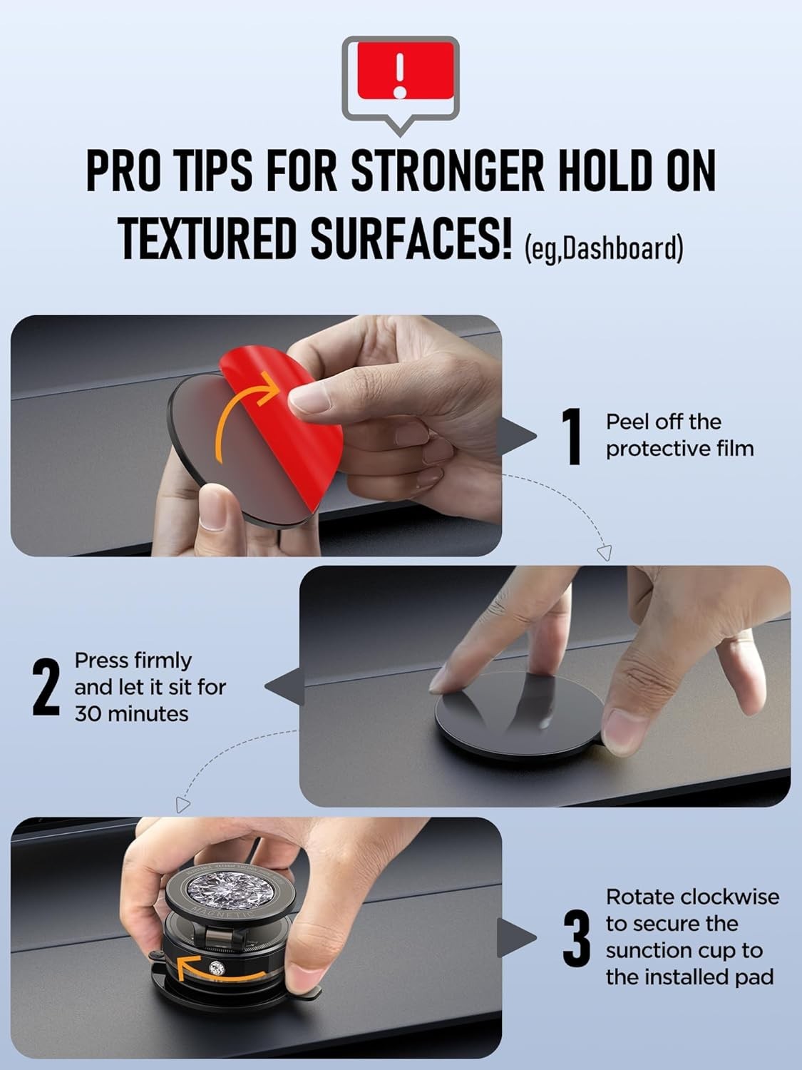 Luxury Magnetic Car Phone Holder with 360° Grip and 108 lbs Suction Power
