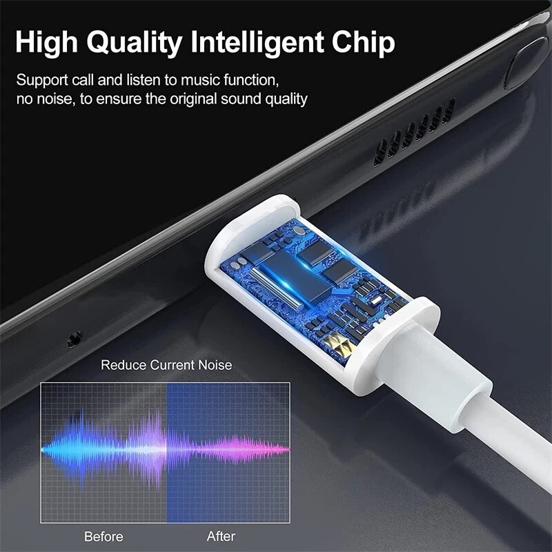 USB-C Type C to 3.5mm AUX Headphone Jack Adapter For iPhone 16/17/Android Phone
