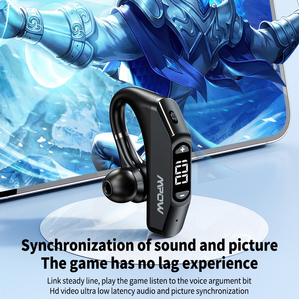 Mpow Single Bluetooth 5.3 Headsets Open-Ear Sports Earbud for Running/Driving US