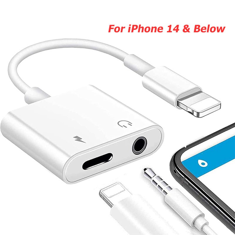 For iPhone 14 13 12 11 Pro to3.5mm AUX Headphone Jack Adapter Audio Splitter lot