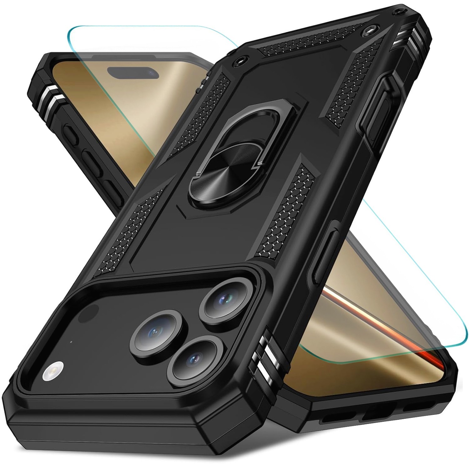 For iPhone 17 Pro Max Case 17 Air Phone Cover Shockproof Rugged + Tempered Glass