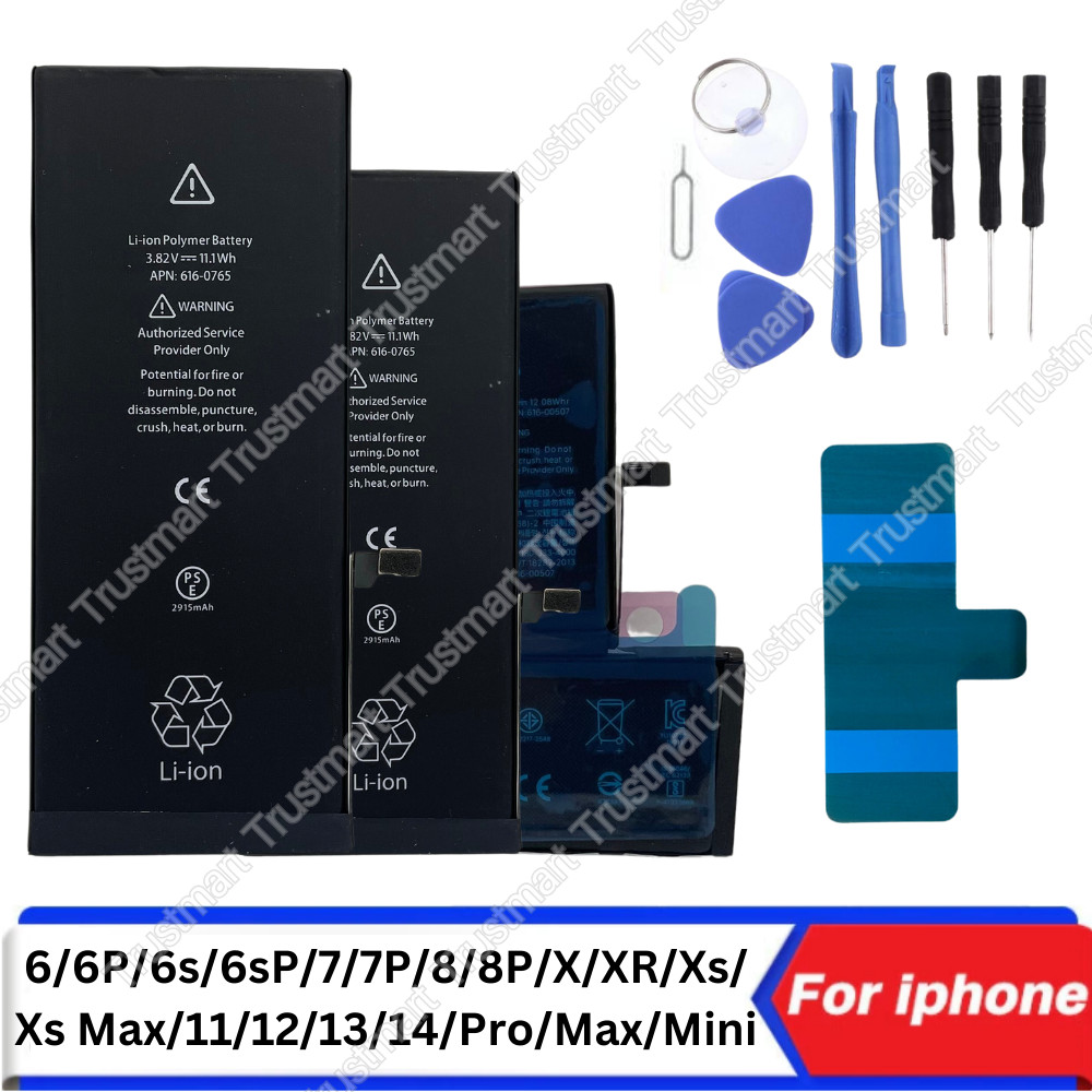 New Replacement Internal Battery For iPhone 6 6S 7 8 Plus X 11 12 13 Lot + Tools