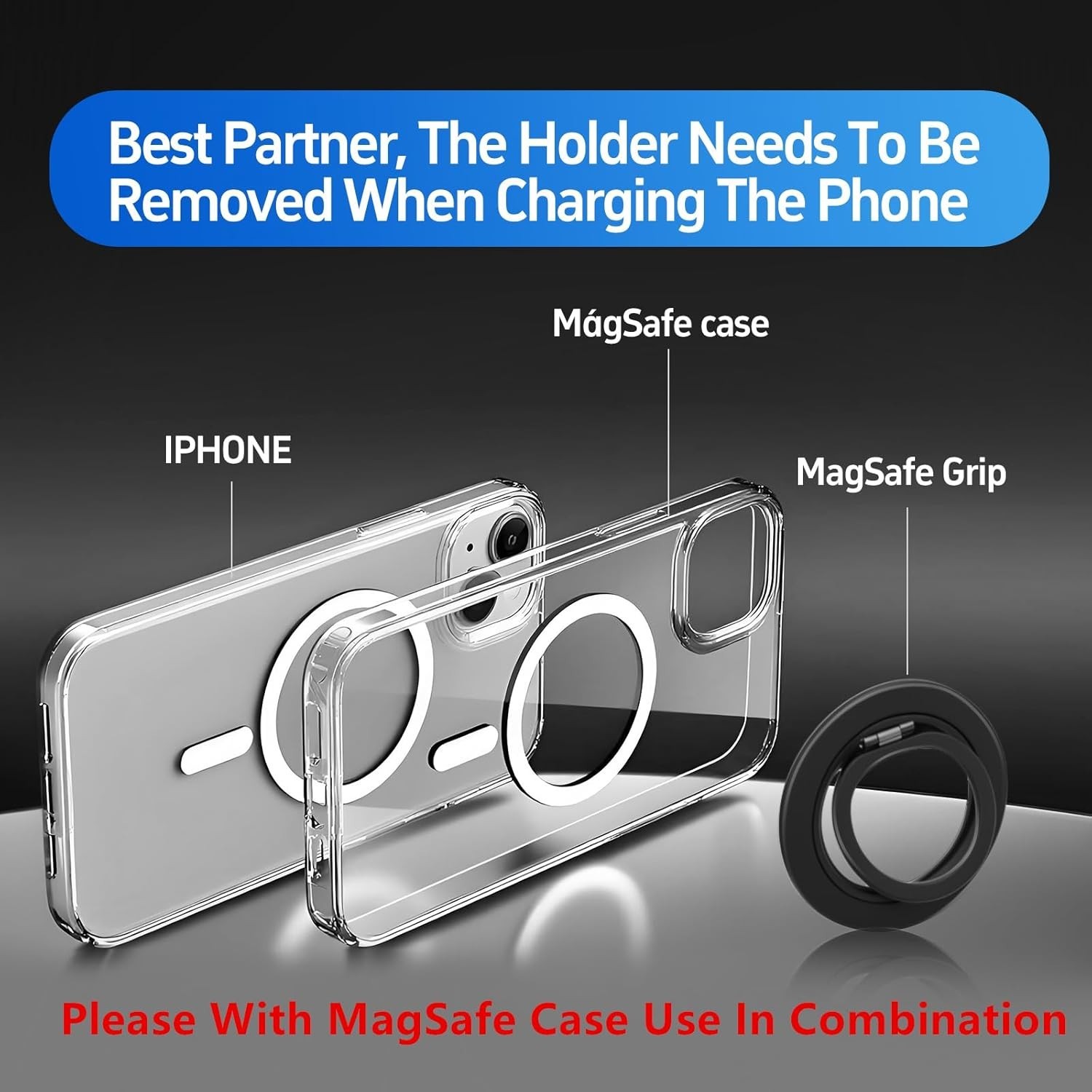 Luxury MagSafe Phone Grip – Dual Function Magnetic Holder with Ergonomic Design