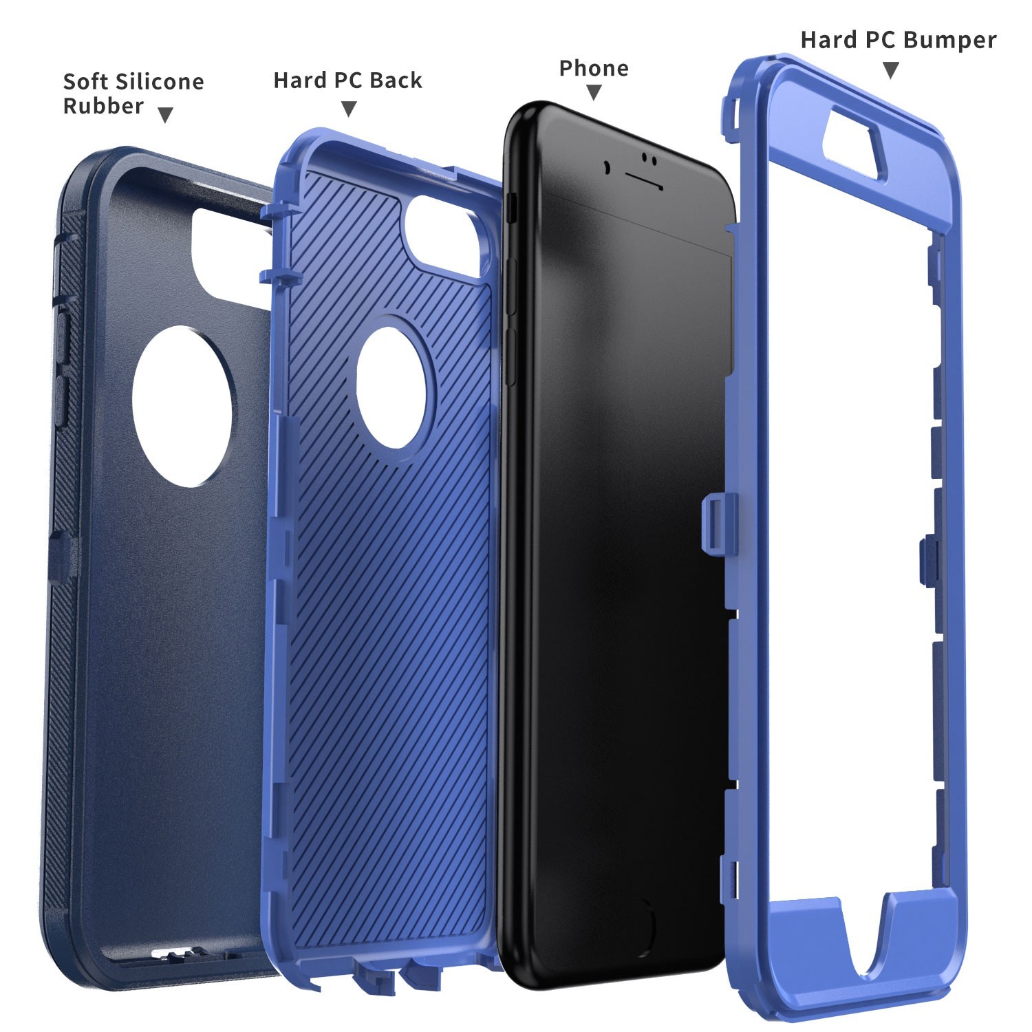 For Apple iPhone 6 6S Phone Case Heavy Duty Tough 3 in 1 Rugged Shorkproof Cover