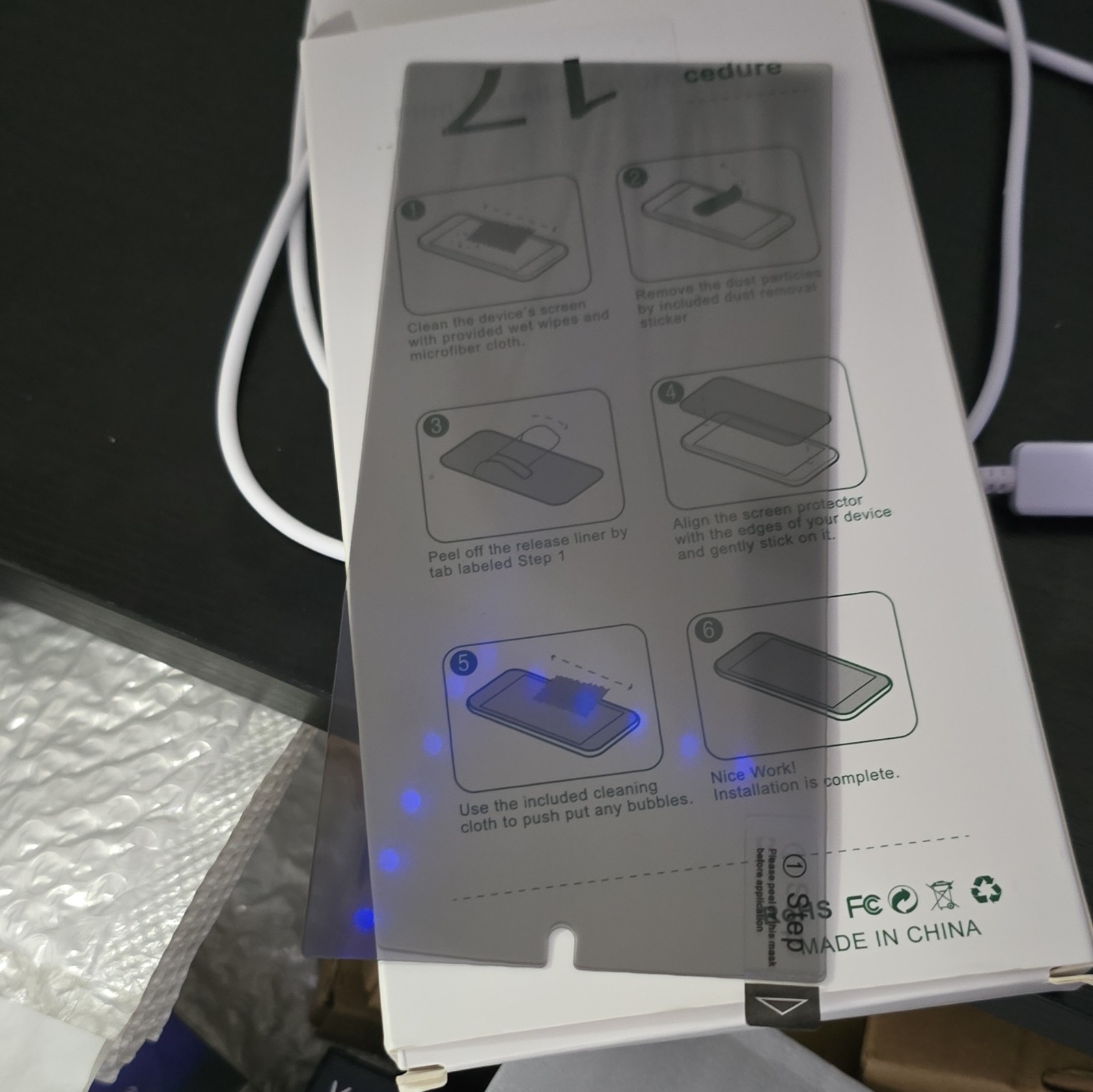 Clear Transparent Screen Protector Film with Installation Guide, Made in China