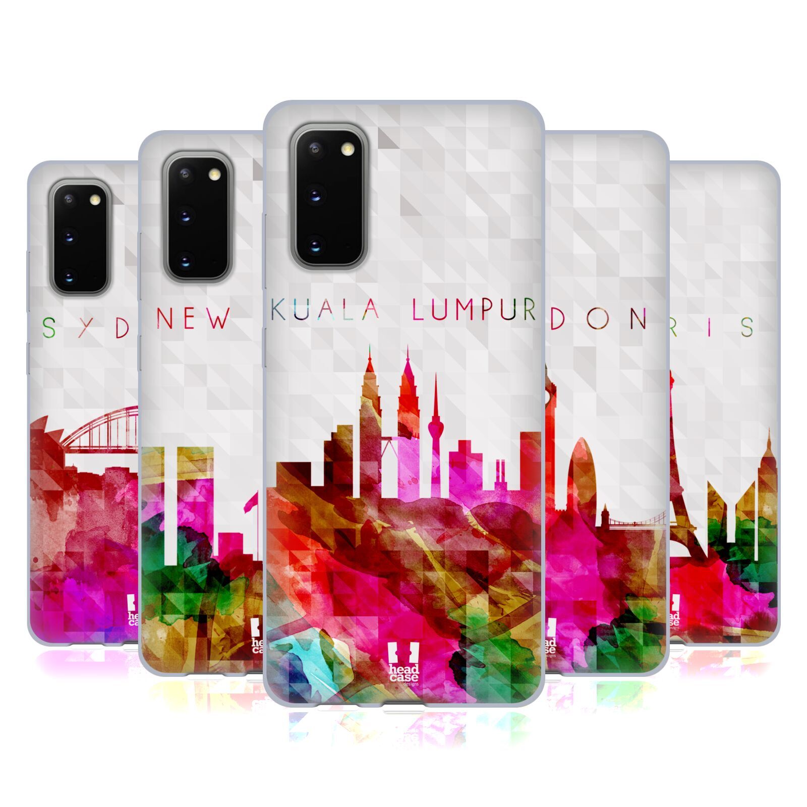 HEAD CASE DESIGNS WATERCOLOURED SKYLINE SOFT GEL CASE FOR SAMSUNG PHONES 1