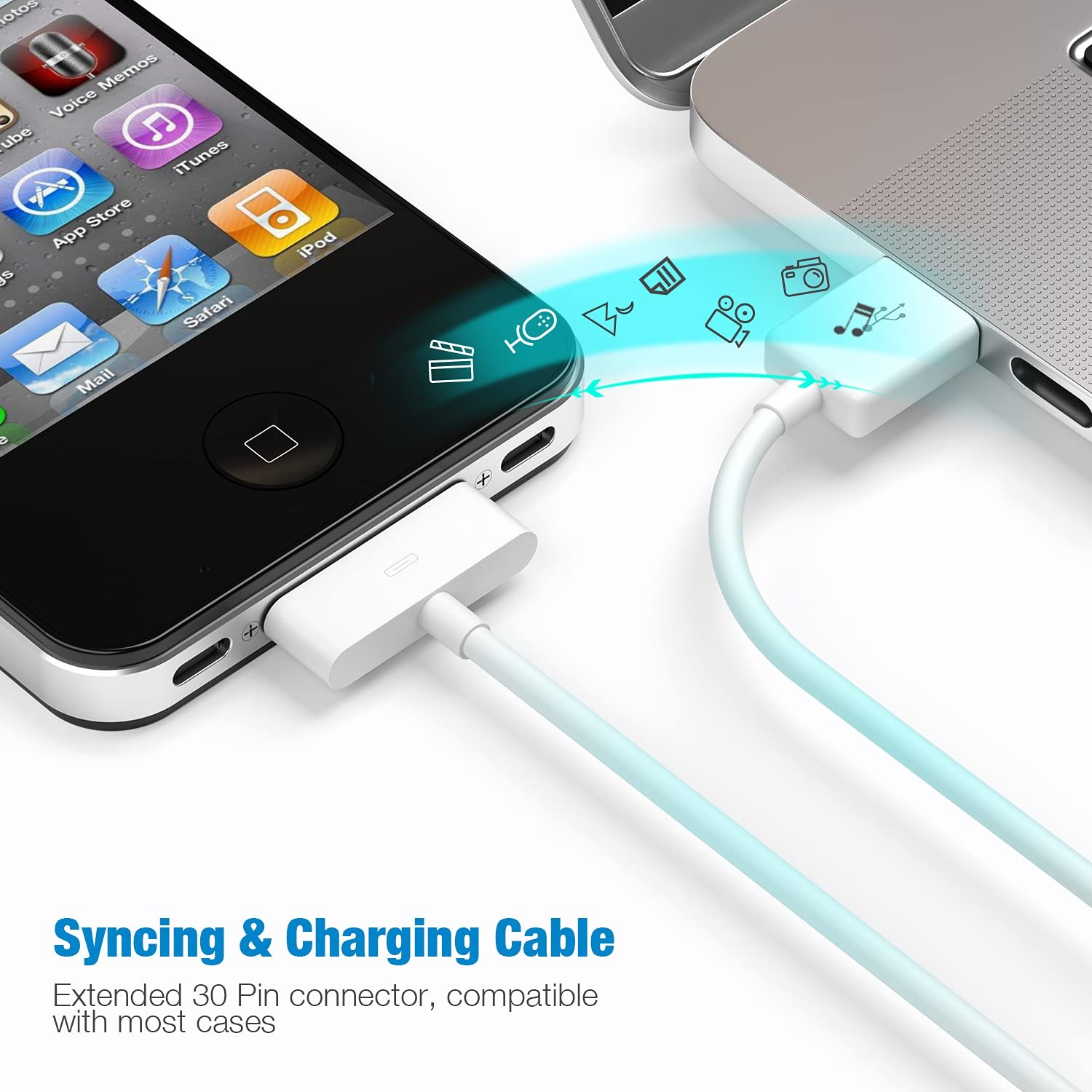 USB Data Sync Cable Cord Charger for iPhone 4 4G 4S 3GS iPod Nano Touch 4G