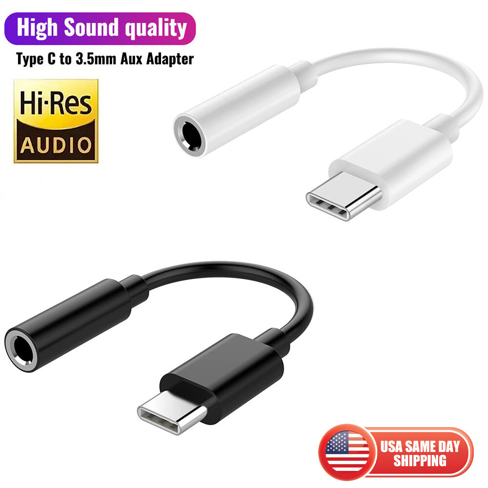 Phone USB-C Type C Adapter to 3.5mm Aux Audio Jack Earphone Headphone Cable USB