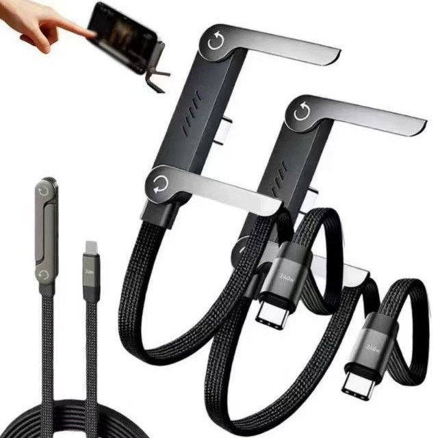 2in1 Invisible Holder Charger Cable–240W Fast Charging Cord with Phone Stand lot