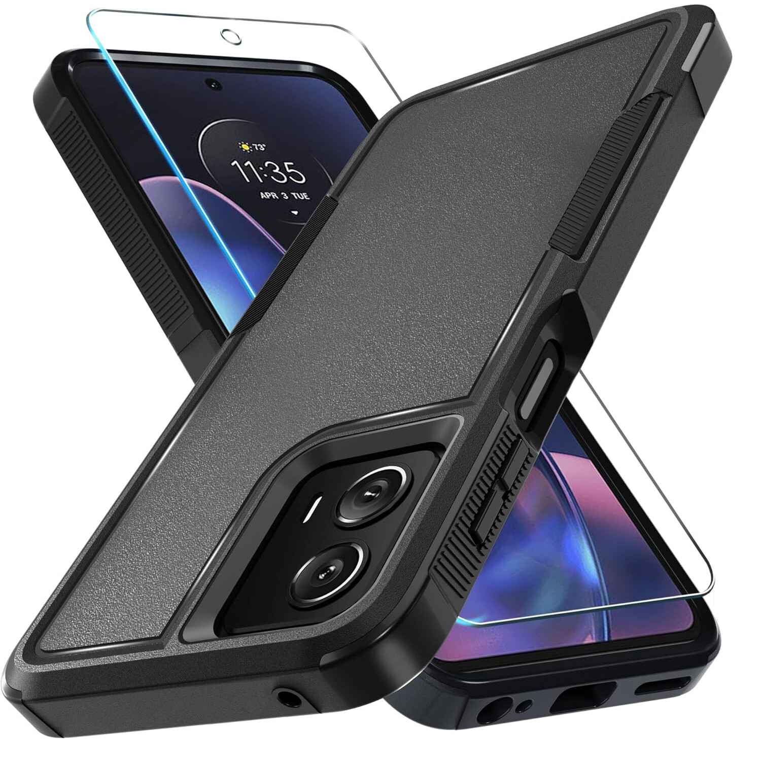 For Motorola Moto G 5G 2024 Case Phone Cover Shockproof+Tempered Glass Protector