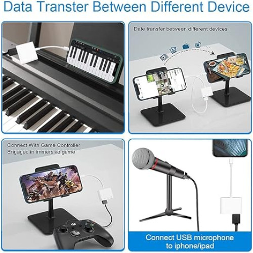 For iPhone to dual USB 3.0 Camera OTG Adapter with Charging Port for iPad Lot