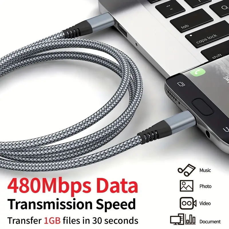 60W USB-C to USB-C Cable Fast Charger TypeC PD Nylon Cord IPhone 17 Samsung LOT