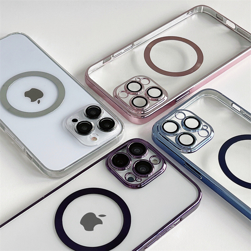 For Apple iPhone 15 14 13 12 11 Pro Max Case Mag Safe Magnetic Camera Lens Cover