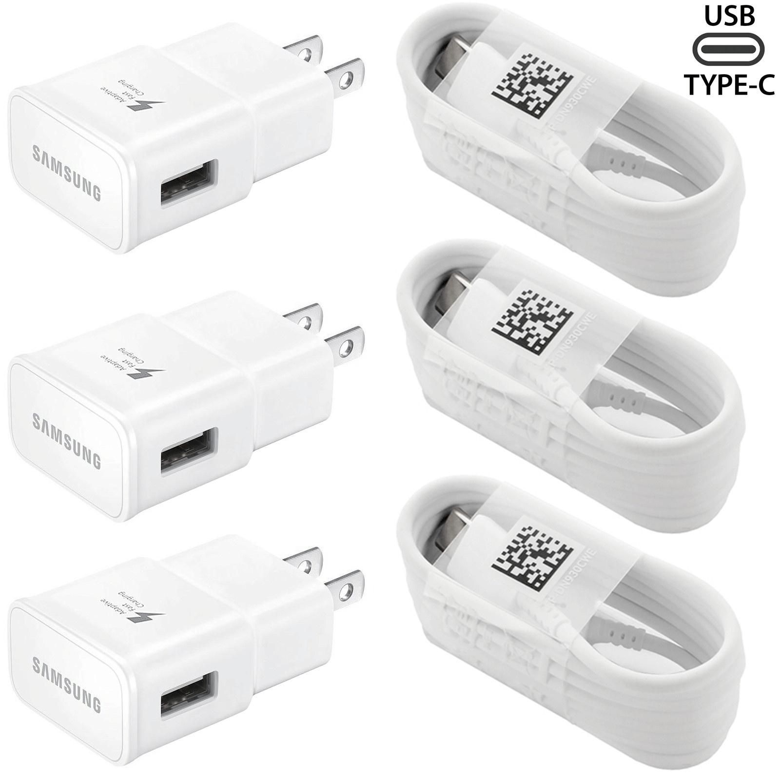 Original Samsung Galaxy S10 Note10 S8 S9 Plus Fast Wall Charger OEM Type-C Cable