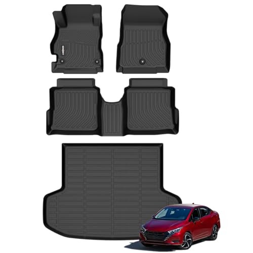 Nissan Versa Floor Mats 2020-2025 TPE Rubber All Weather Black