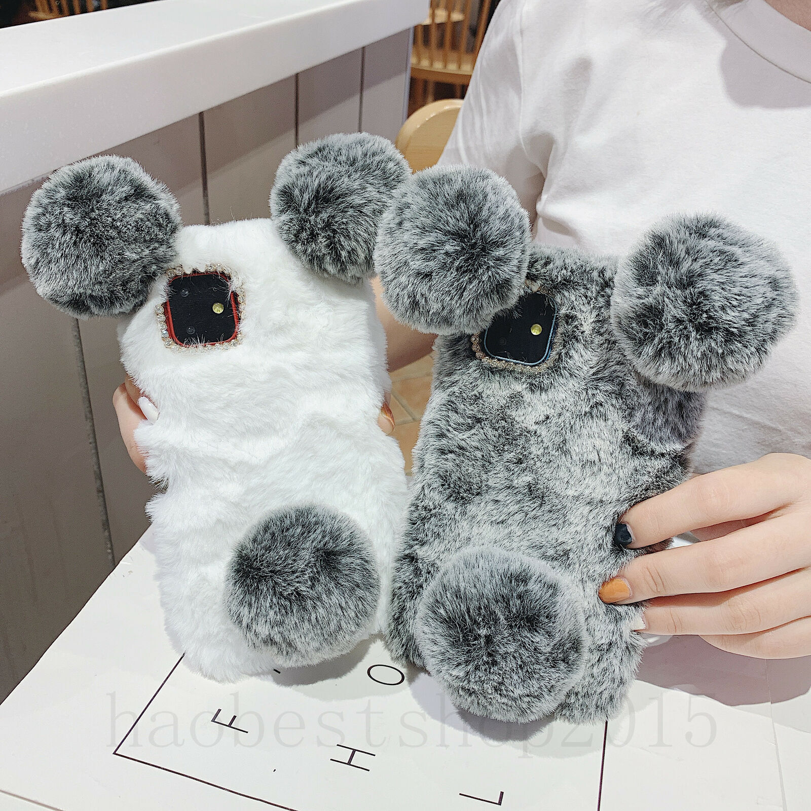 for Lively Jitterbug Smart 5 Case Girly Faux 3D Bunny Fluffy Soft Warm Cover
