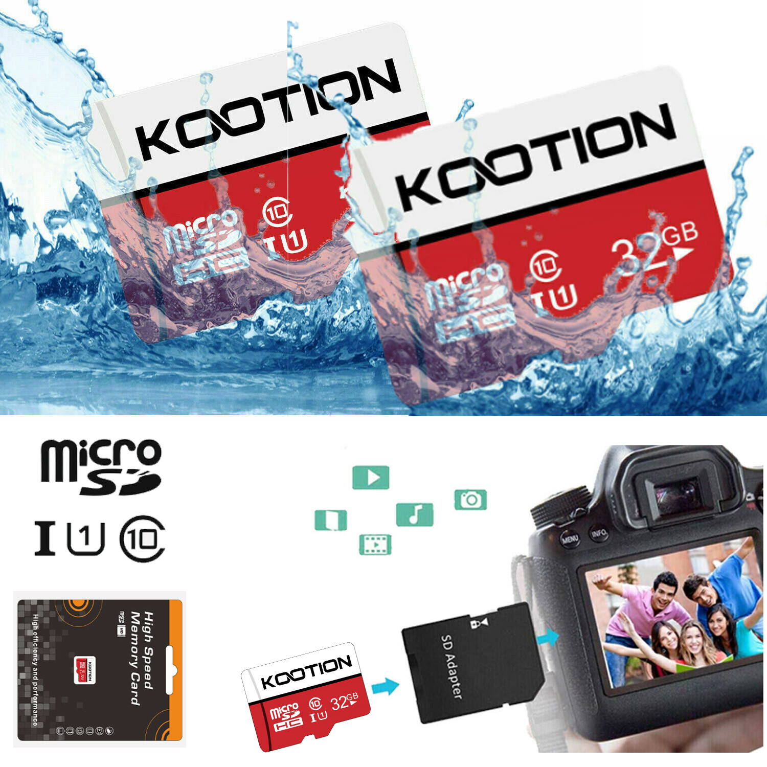 1-10 Pack Ultra Micro SD 16GB 32GB 64GB C10 Memory Card Memory Card TF Cards LOT
