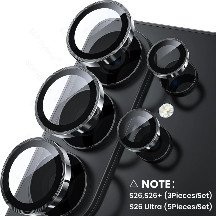 For Samsung Galaxy S26 Ultra/S26+/S26 Metal Rings Camera Lens Protector Cover