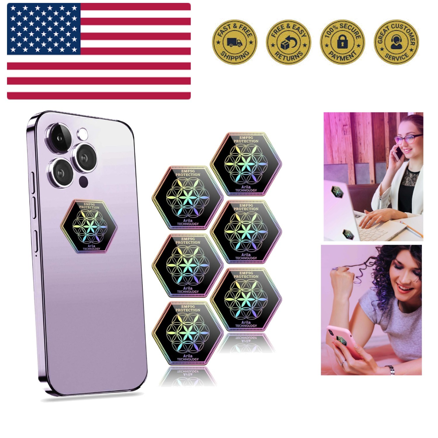 Stickers for Cell Phones Tablets/Laptops/All Devices，Suitable for Anyone, Bl…