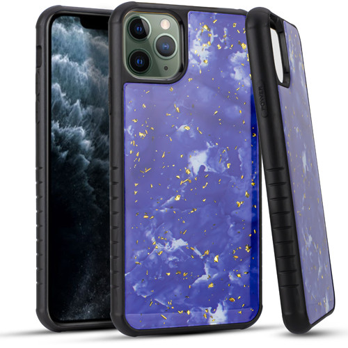GSA Gold Flake Hybrid Marble Case for iPhone 11 Pro (5.8″) – Purple