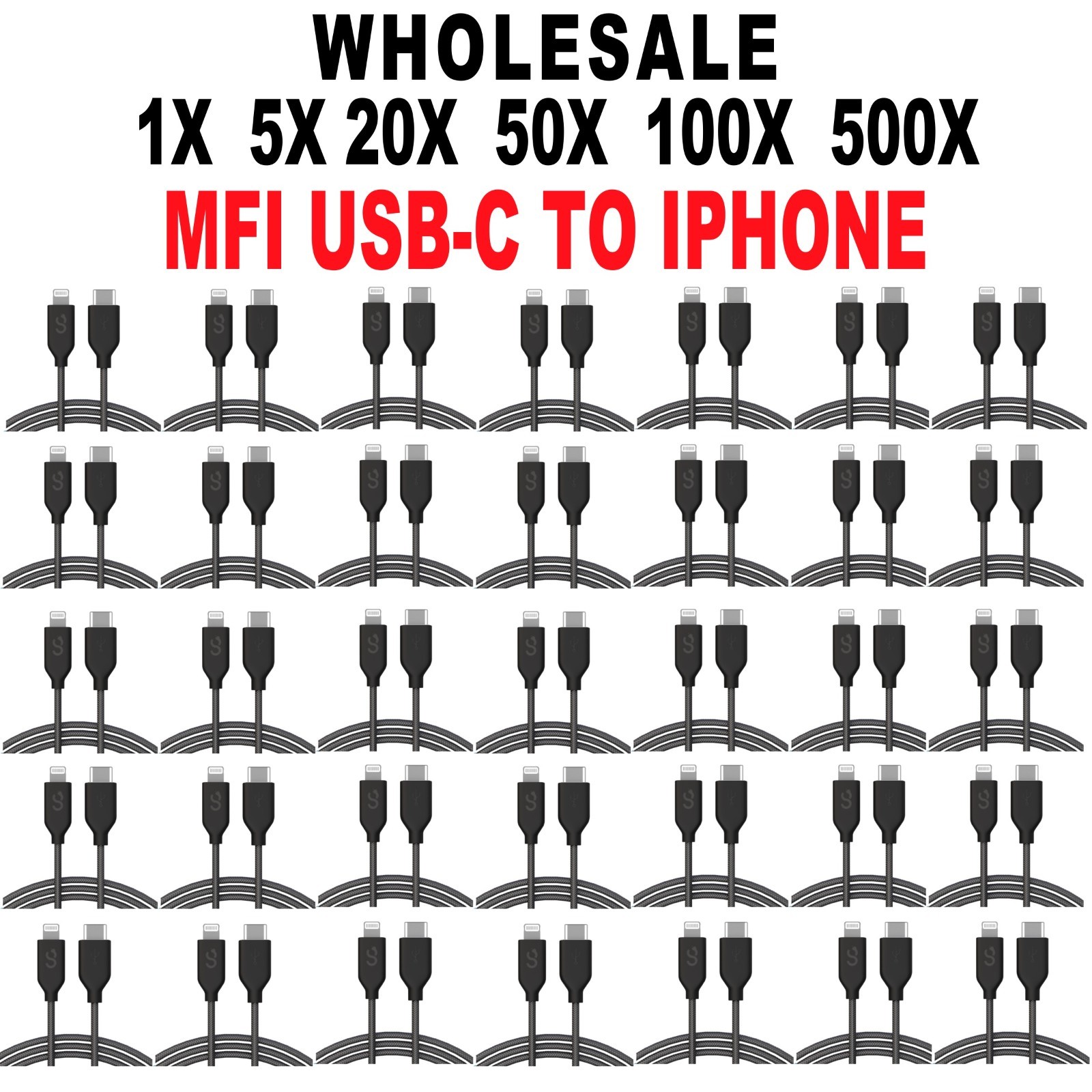 Lot USB-C to iPhone Lightning Cable PD Fast Charger For iPhone, MFI Certified