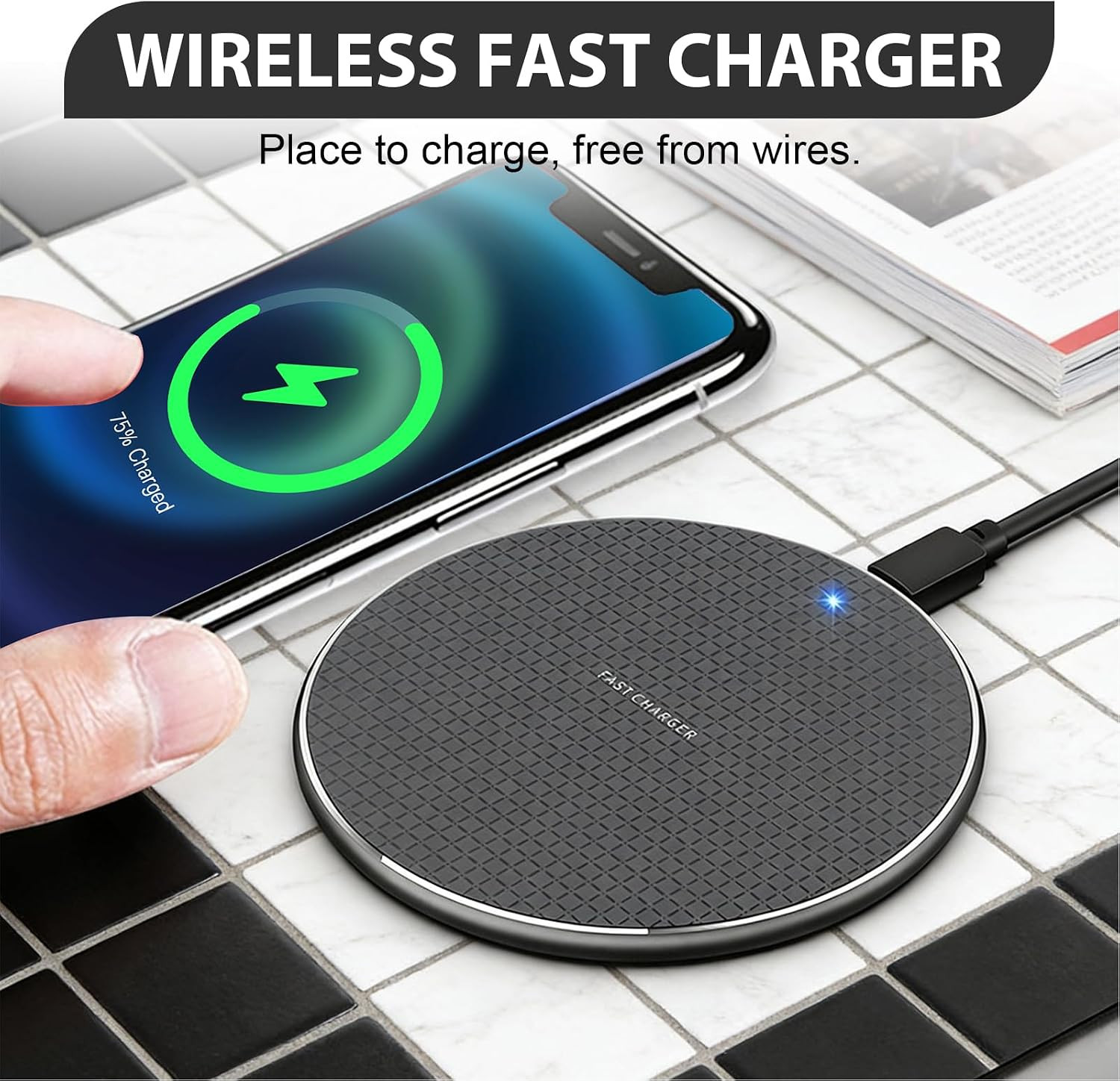 Wireless Fast Charger Charging Pad Dock for Samsung iPhone Android Cell Phone
