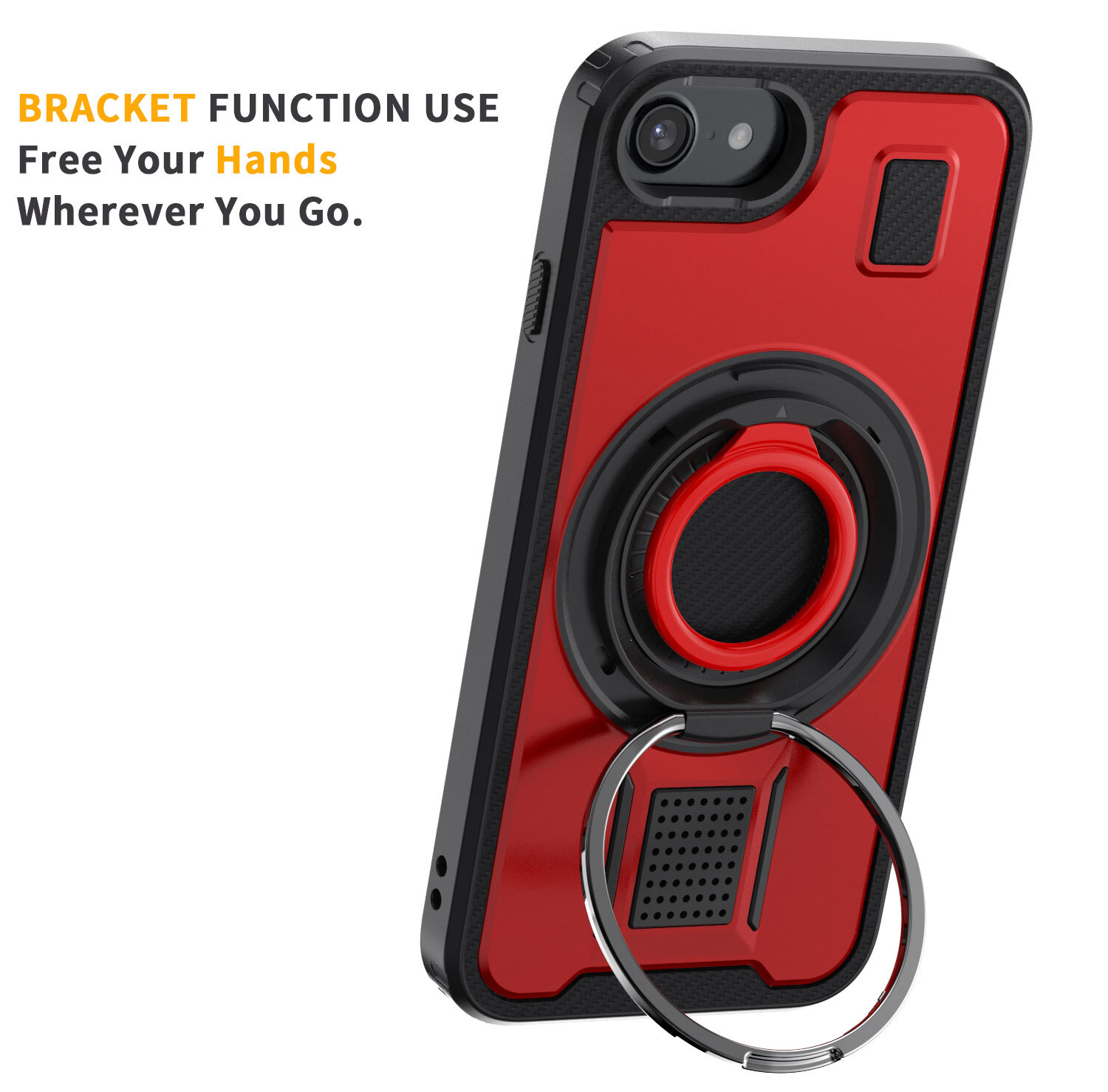 For Apple iPhone 6/6s/7/8 4.7″ Shockproof Hard Case, Ring Kickstand Phone Cover
