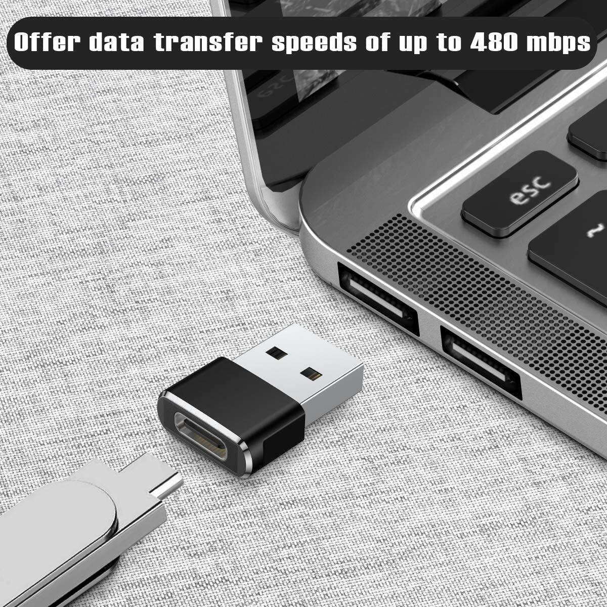 USB C 3.1 Type C Female to USB 3.0 Type A Male Port Converter Adapter NEW 2 PACK