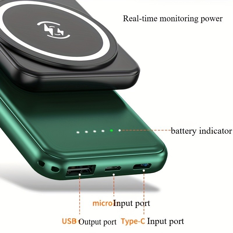 30000mAh Magnetic Wireless Power Bank Portable Fast Charger External Battery