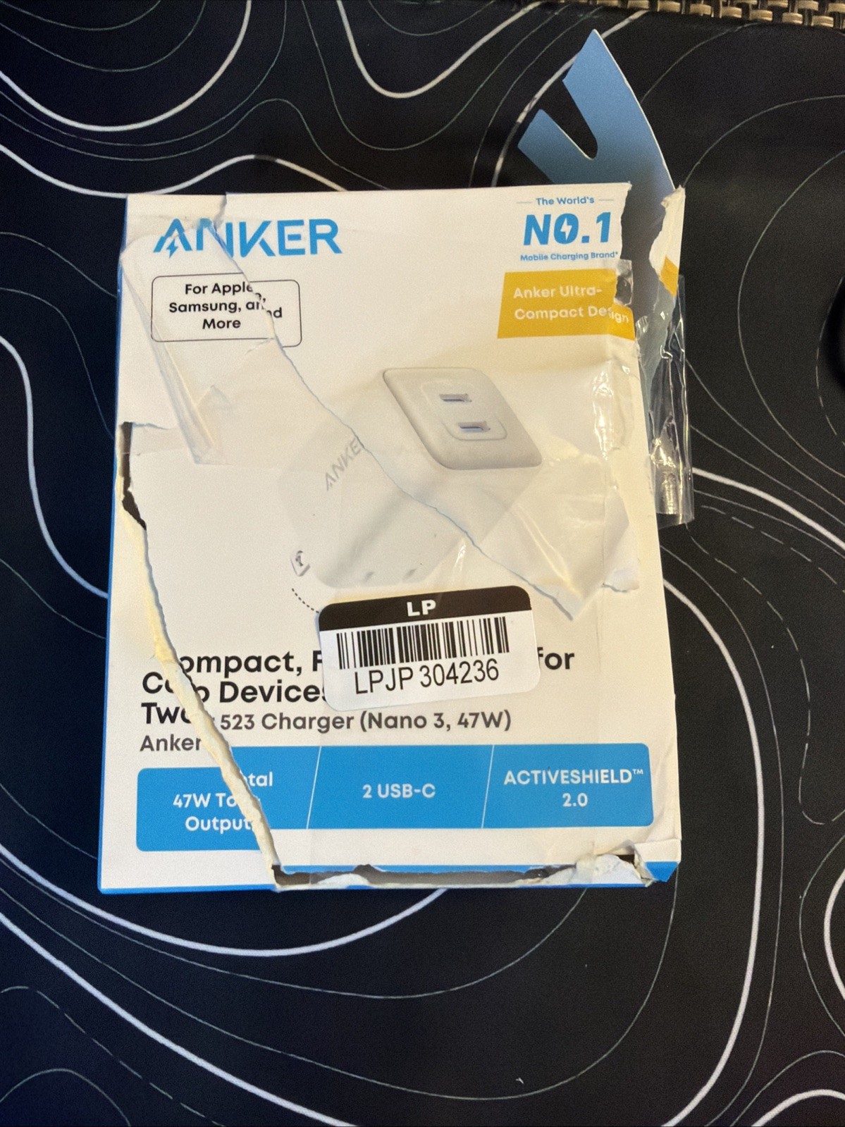 Anker 523 Nano Charger – Compact 2 Port Fast 47W Charger USB-C – White