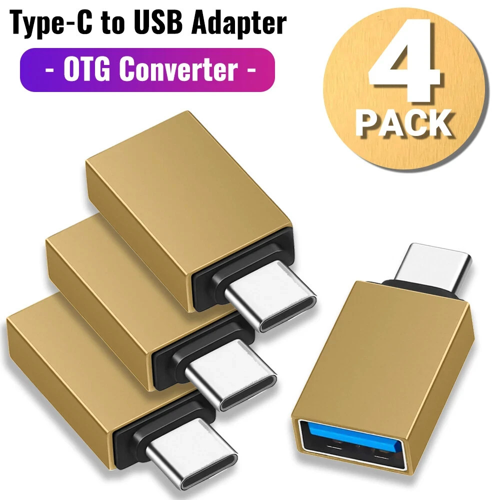 4 Pack USB-C 3.1 Male to USB A Female Adapter Converter OTG Type C Android Phone