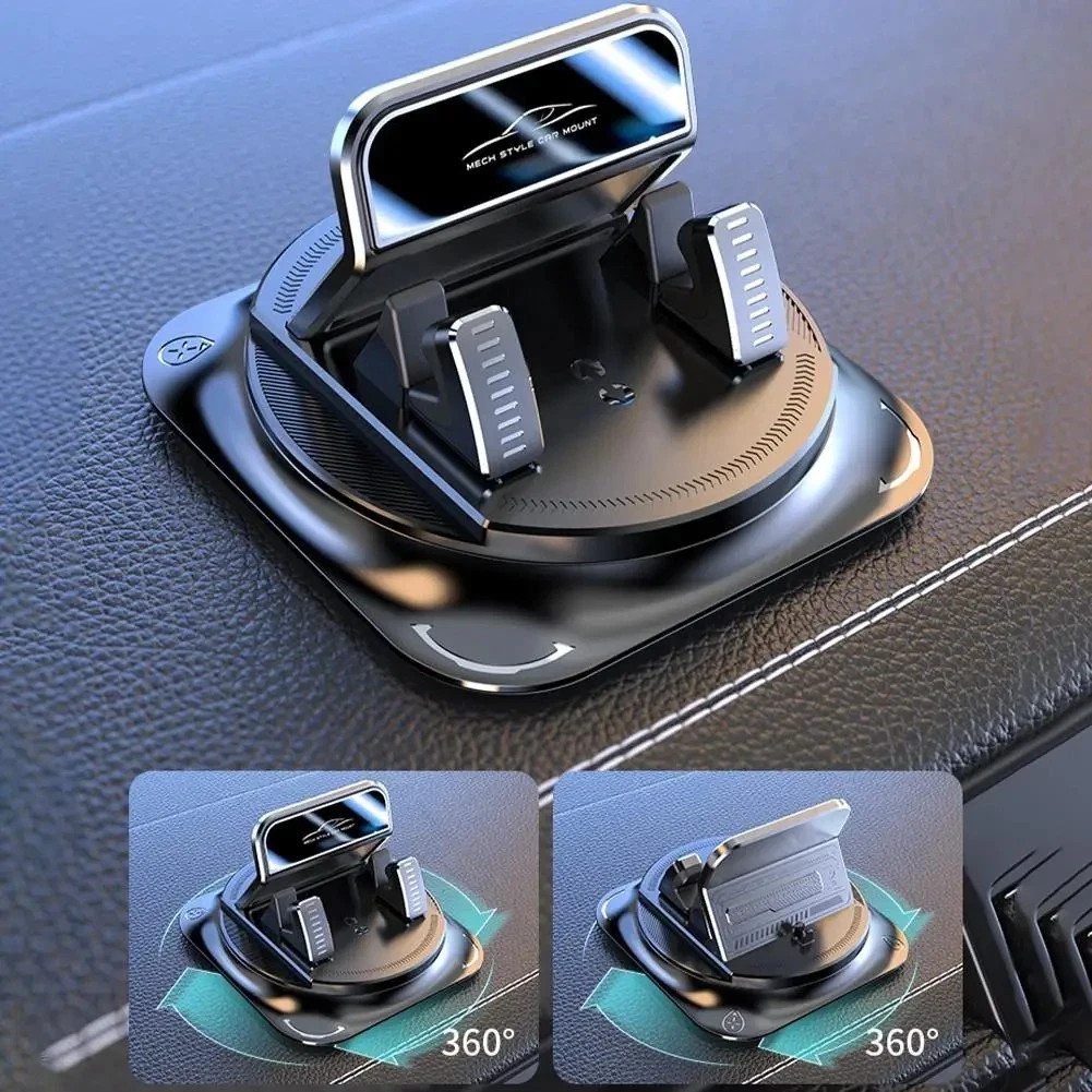 Car Phone Holder 360 Degree Rotation, Navigation Dashboard Mount Black