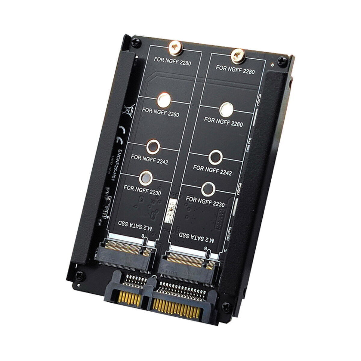 NFHK 2.5inch SATA HDD Disk Drive to Dual NGFF B+M Key M.2 SSD Card JBOD