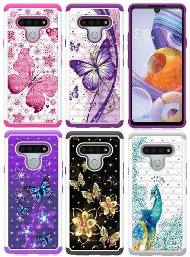 For LG Stylo 6 – Hard Hybrid Armor High Impact Diamond Bling Phone Case Cover