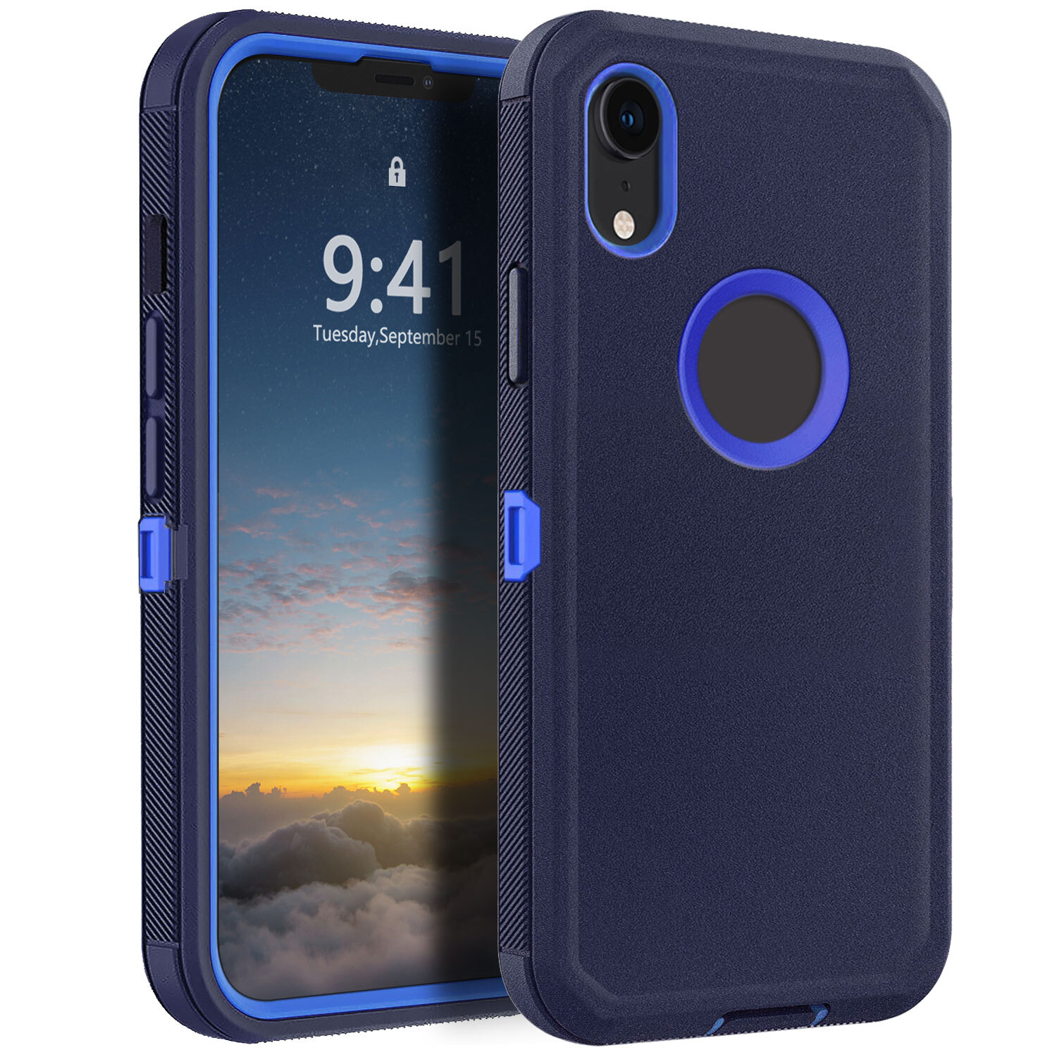 For iPhone XR Phone Case Shockproof Heavy Duty Rubber Protective Hard Cover