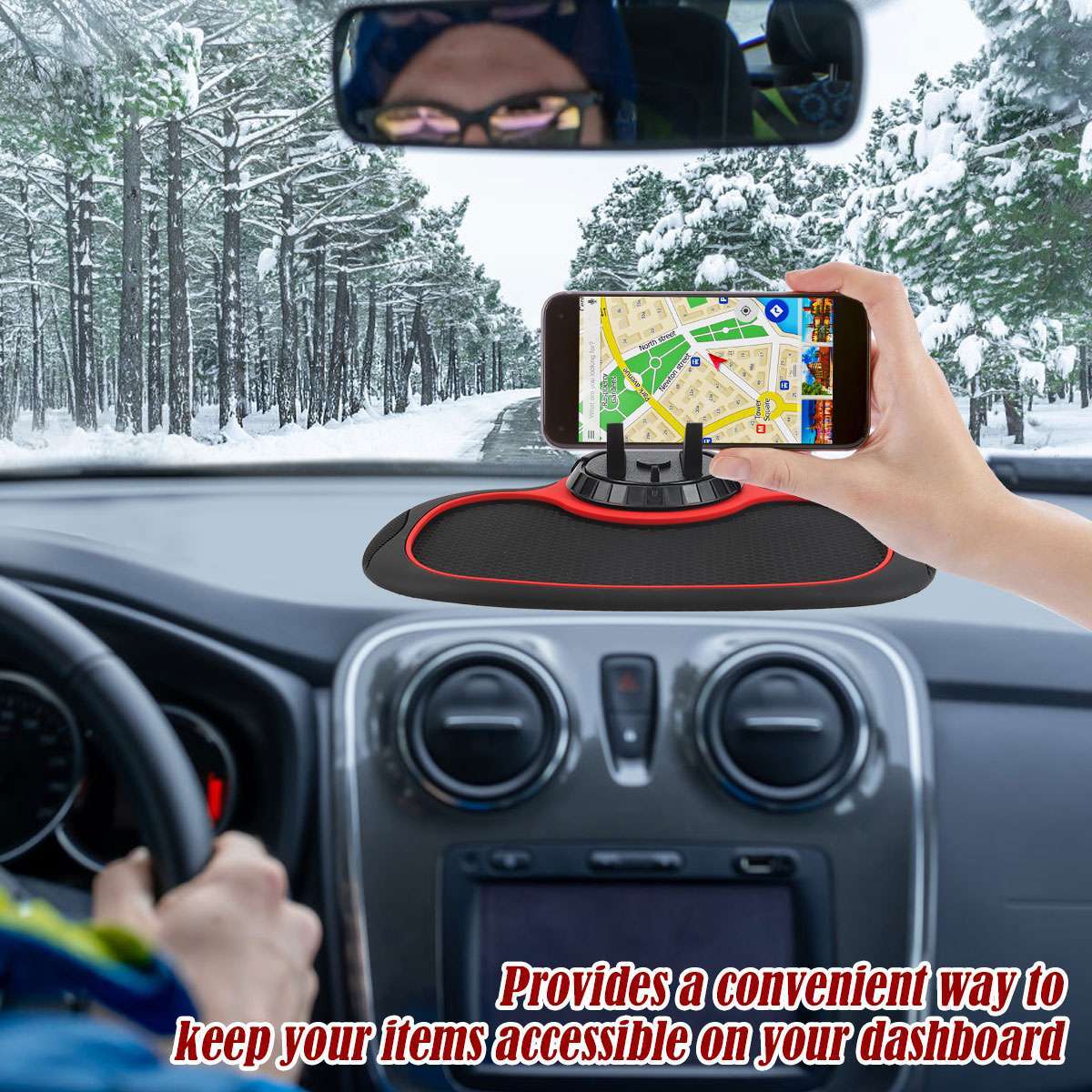 Car Multifunctional Non Slip Mat Anti-Slip Phone Holder Pad Dashboard Universal
