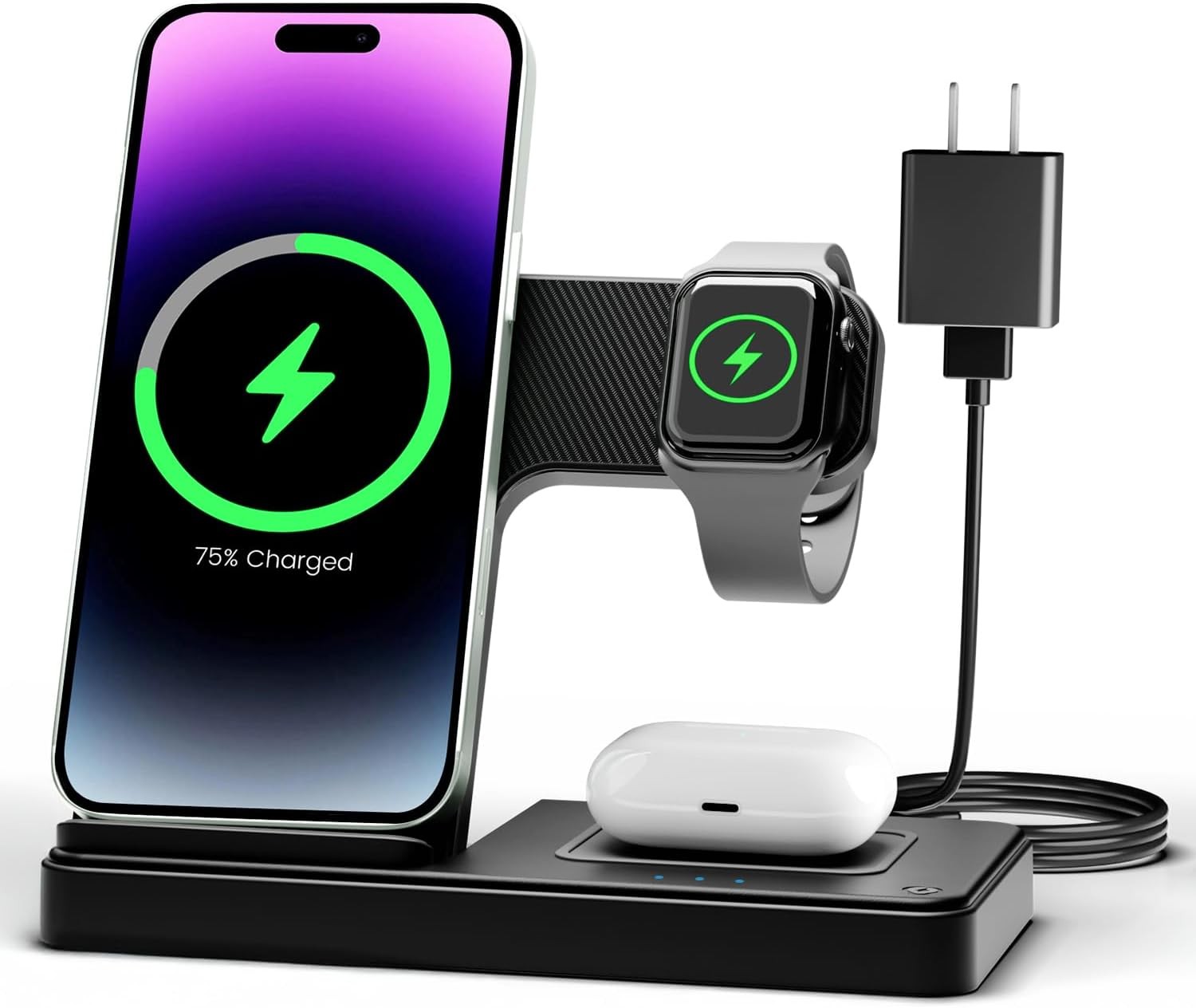 3 in 1 Wireless Charging Station for iPhone 17 16 15 14 Pro Max Apple Watch