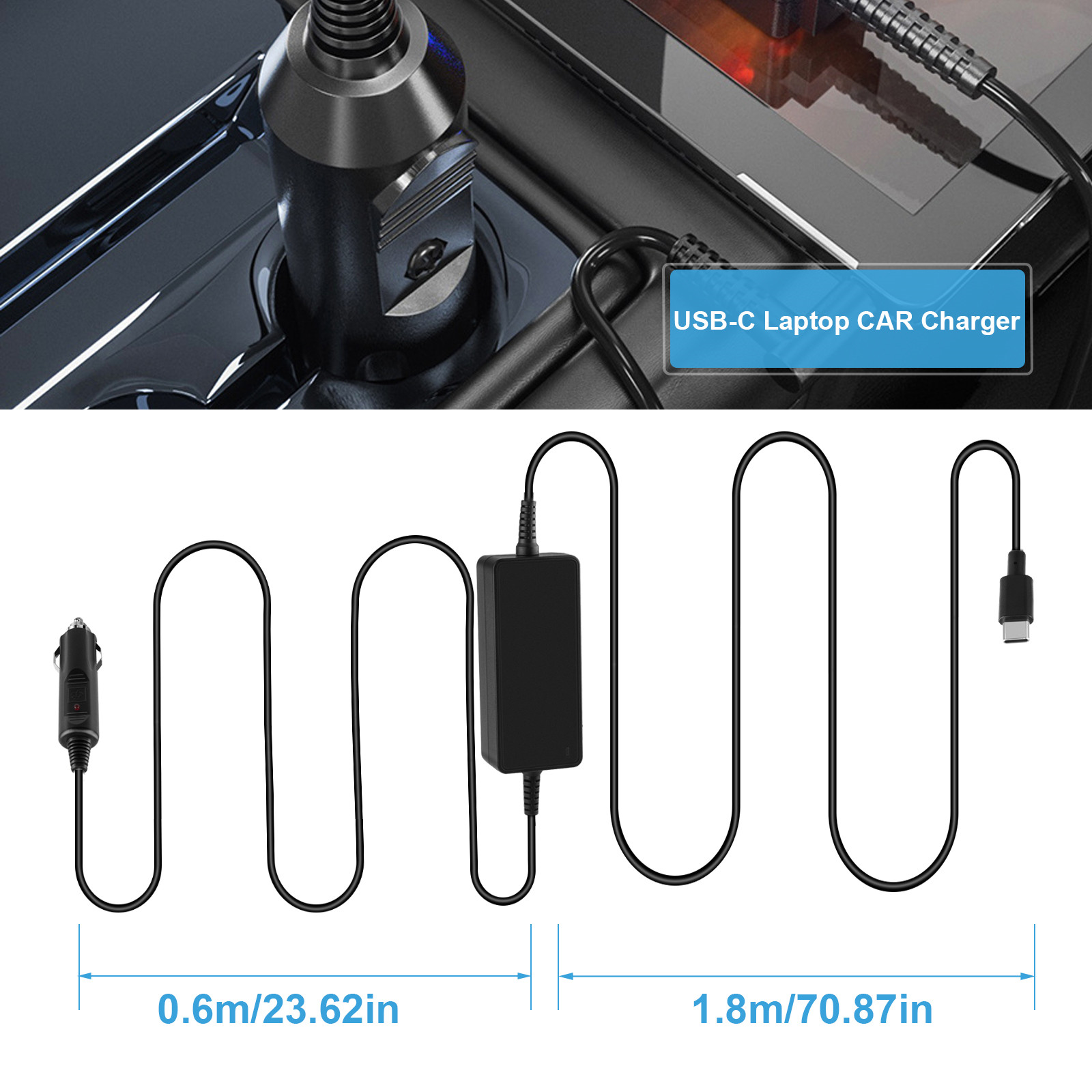 AC/DC Adapter Charger Car Laptop Power Supply 90W & 65W Type C USB-C Universal