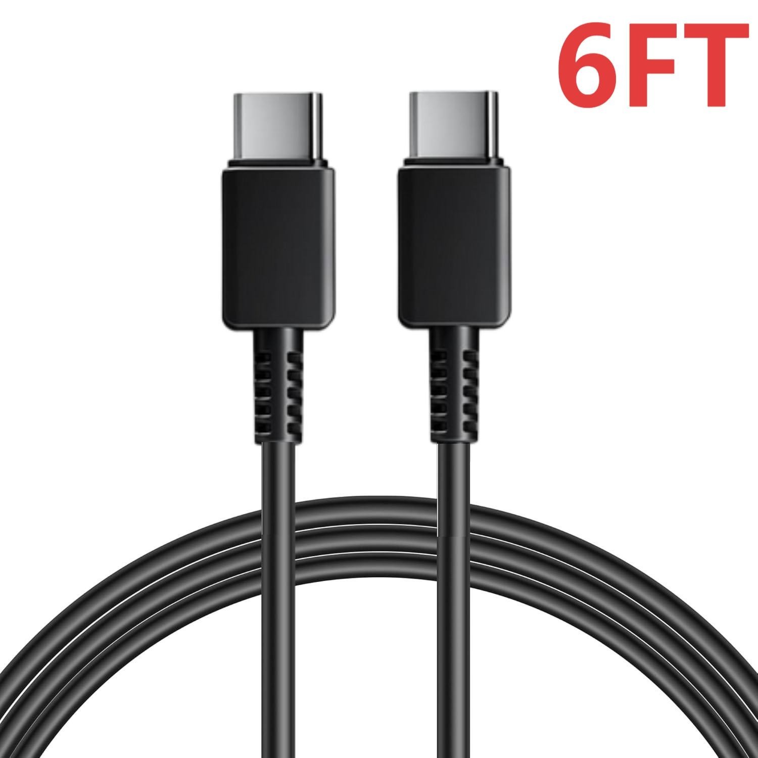 6FT USB-C to USB C Type-C Super Fast Charging Cable Data SYNC Charger Cord,BLACK