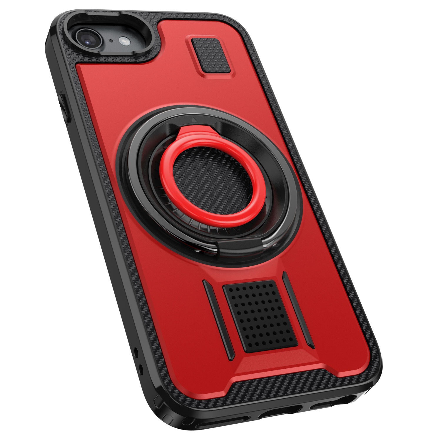 For Apple iPhone 6/6s/7/8 4.7″ Shockproof Hard Case, Ring Kickstand Phone Cover